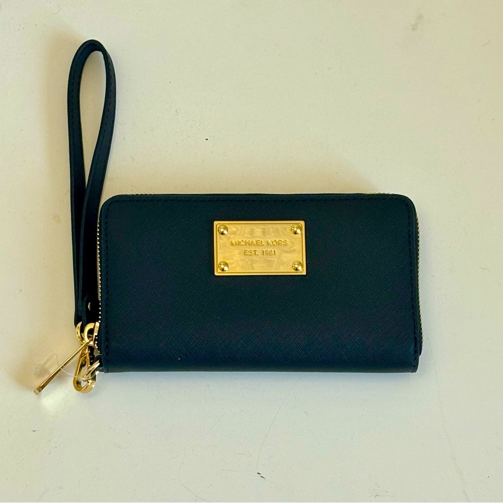 Michael Kors Wristlet Phone Case Wallet Black NWT